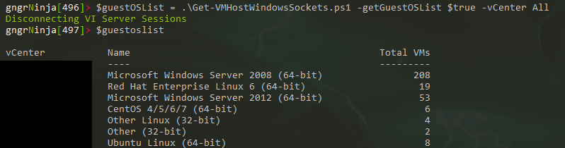 Get VMware Guest OS List With PowerCLI
