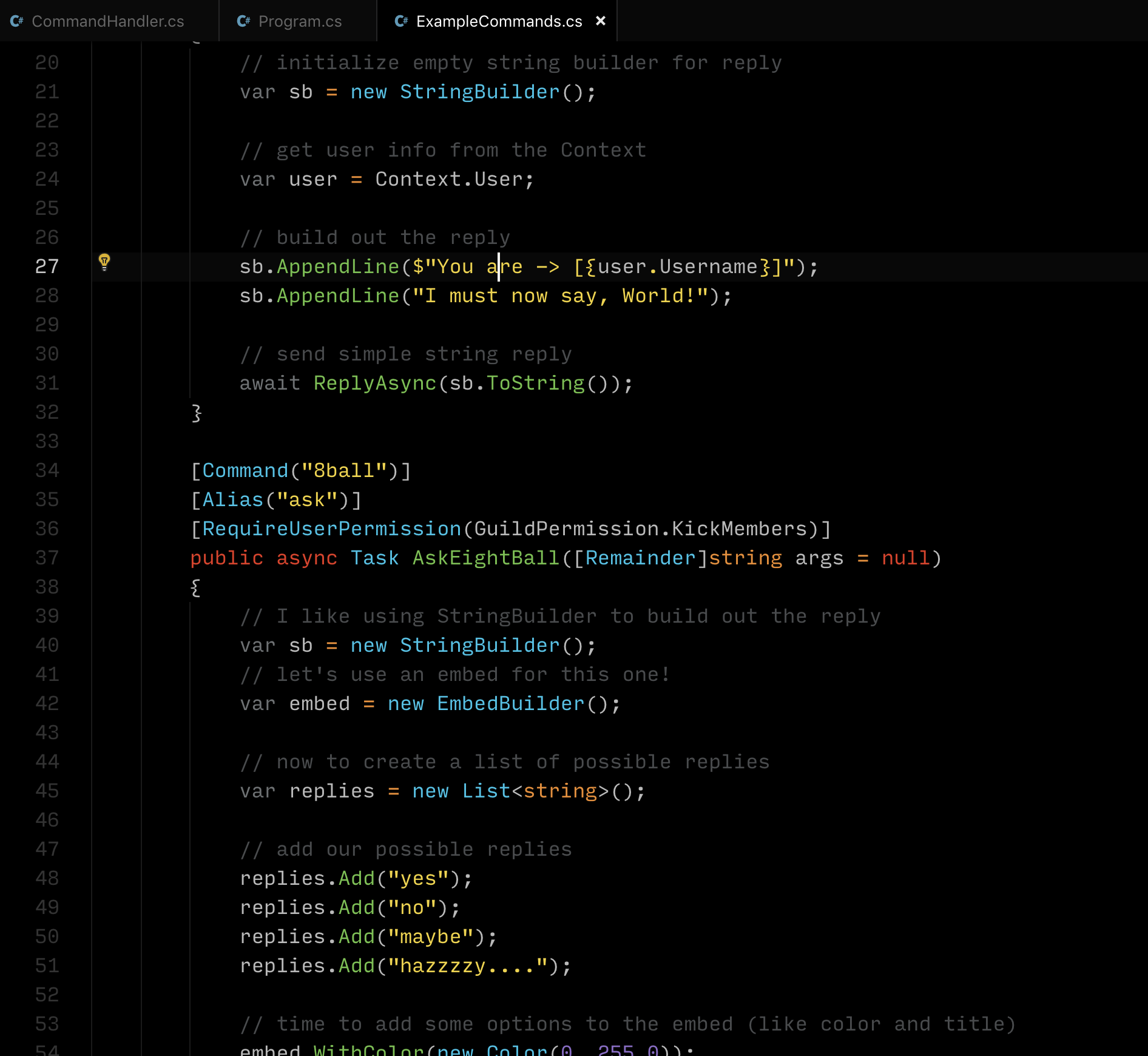 C# Discord Bot: Command Handling